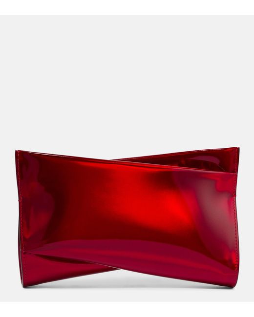 Christian Louboutin Red Loubitwist Small Patent Leather Clutch