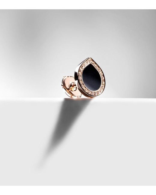 Repossi Multicolor Antifer 18Kt Rose Single Earring With Onyx And Diamonds
