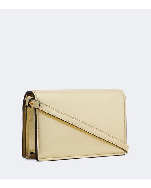 Versace Natural Medusa Small Metallic Leather Clutch