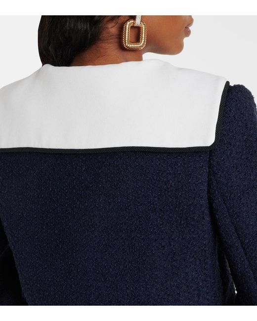 Self-Portrait Blue Boucle Jacket