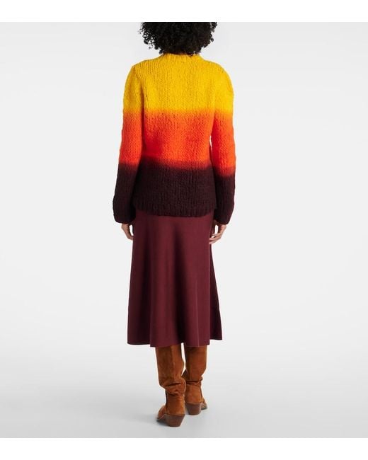 Gabriela Hearst Red Pallas Ombre Cashmere Sweater