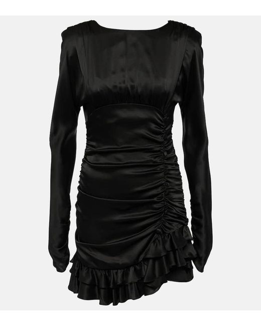Vestido corto de seda Alessandra Rich de color Black