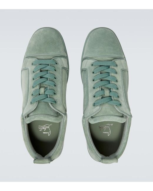 Christian Louboutin Green Louis Junior Orlato Velour Sneakers for men