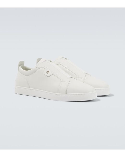 Christian Louboutin White St Louis Leather Slip-On Sneakers for men