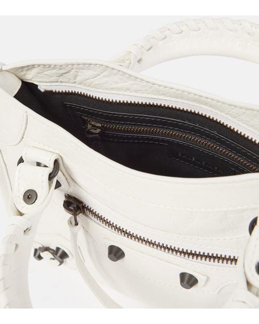 Balenciaga White Le City Mini Leather Shoulder Bag