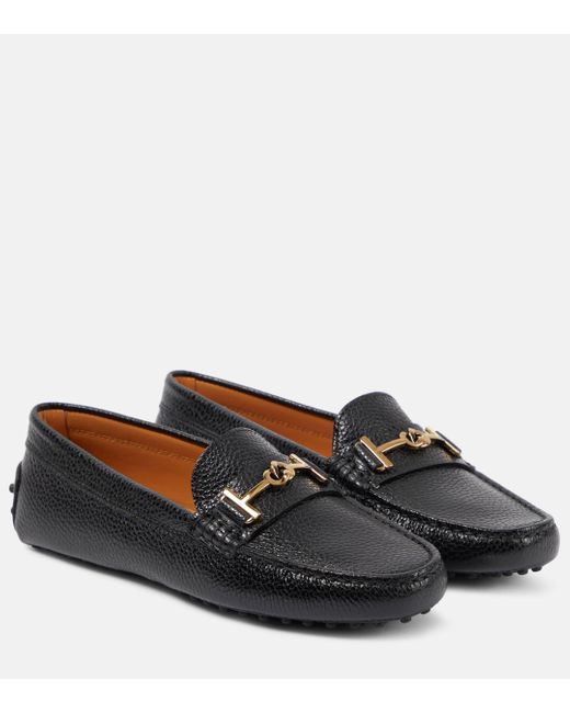 Tod's Black Gommino Leather Loafers