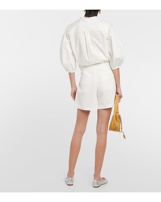 Chloé White High-Rise Cotton Skort