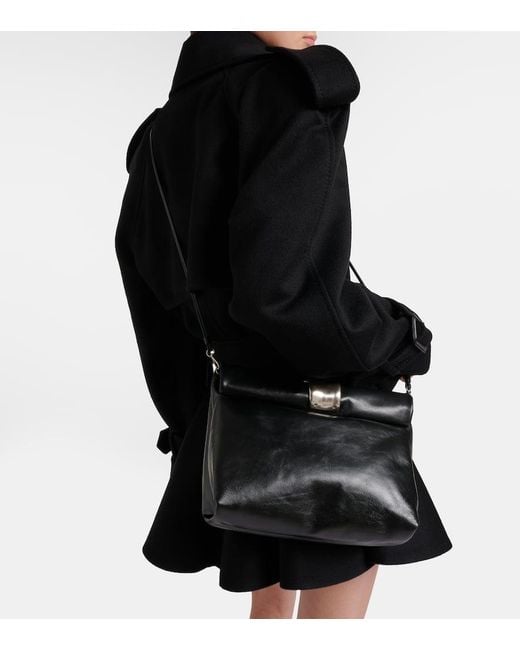 Staud Black Cuff Leather Clutch