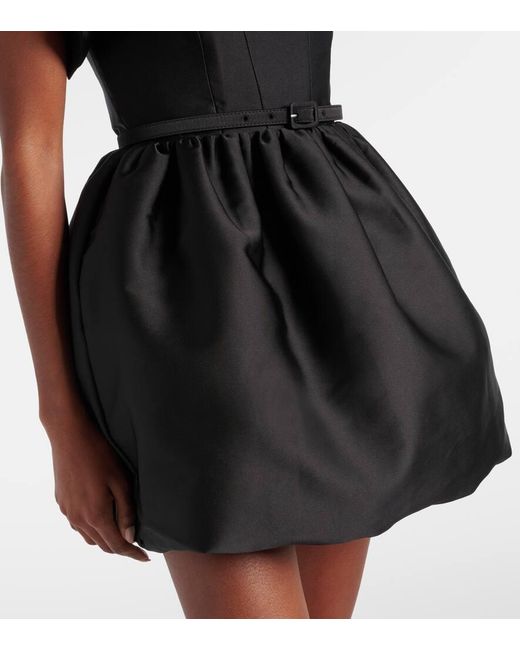 Roland Mouret Black Ruffled Draped Strapless Minidress