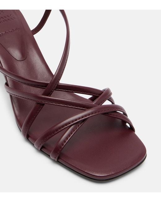 Brunello Cucinelli Brown Monili Leather Slingback Sandals