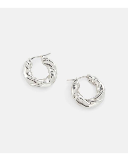 Loewe Metallic Twisted Sterling Hoop Earrings