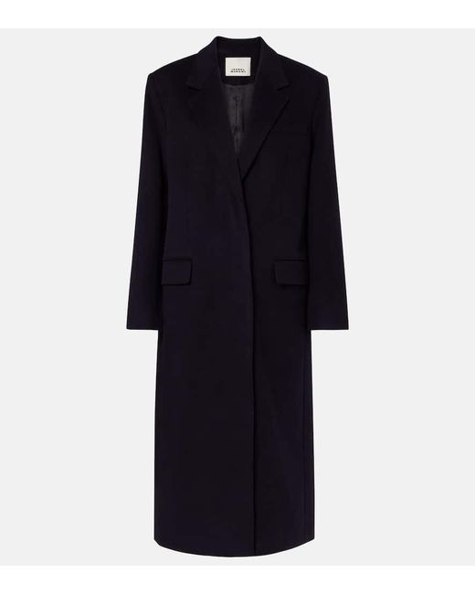 Isabel Marant Blue Mantel Ellenita Aus Einem Wollgemisch