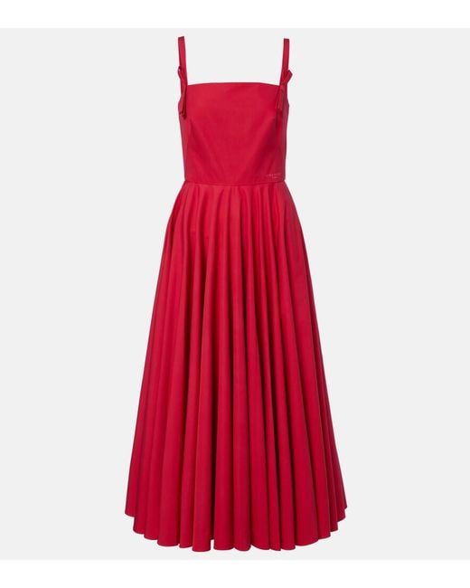 Givenchy Red Cotton Midi Dress
