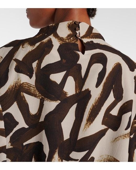 Dries Van Noten Brown Printed Top