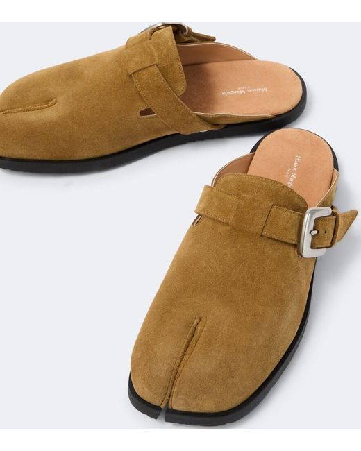 Maison Margiela Brown Tabi Suede Mules for men
