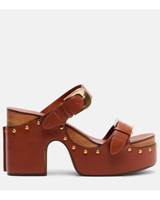 Zimmermann Brown Alight Studded Leather Platform Sandals