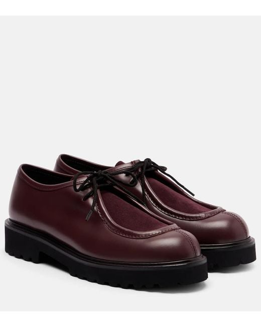 Max Mara Brown Track Leather And Suede Loafers