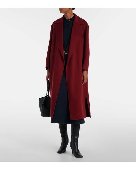 Max Mara Red Luna Virgin Wool Coat