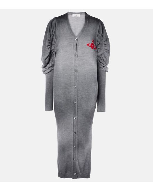 Vestido Fruncido Orb De Lana Vivienne Westwood de color Gray