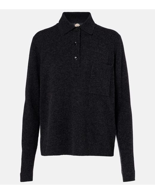Jardin Des Orangers Black Wool And Cashmere Polo Sweater