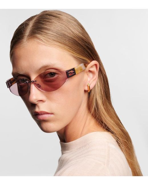 Fendi Pink Baguette Cat-Eye Sunglasses
