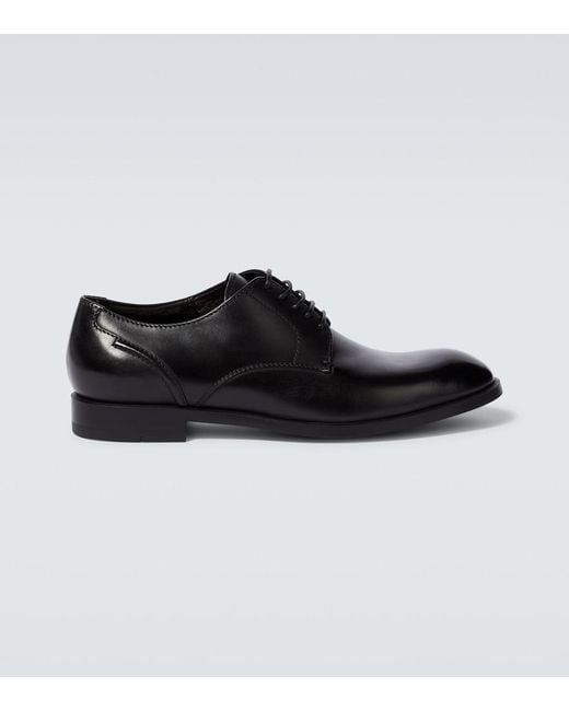 Zegna Black Siena Flex Formal Derby Shoes for men