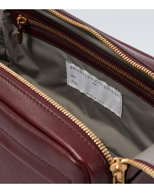 Brunello Cucinelli Red Leather Vanity Bag for men
