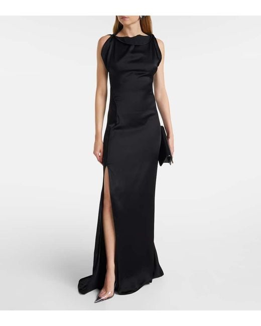 Victoria Beckham Black Crepe Satin Gown