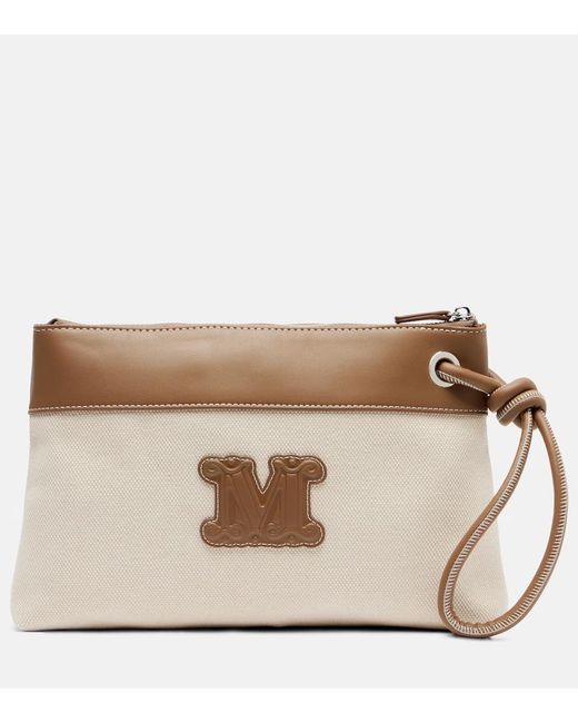 Max Mara Brown Frisia Small Canvas Pouch