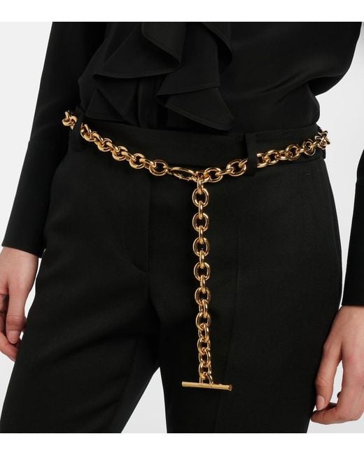 Alexander McQueen Metallic T-Bar Chain Belt