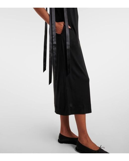 Vestido Midi De Jersey Con Lazo Simone Rocha de color Black