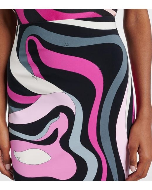 Emilio Pucci White Marmo High-Rise Maxi Skirt