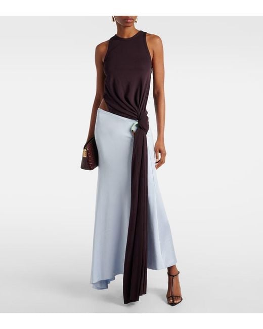 Victoria Beckham Blue Cutout Jersey Midi Dress