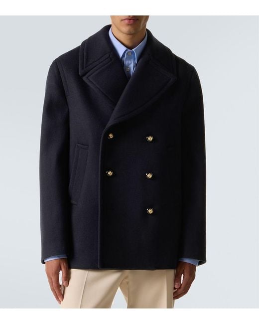 Valentino Black Double-Breasted Virgin Wool Jacket for men