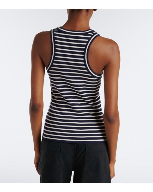 Nili Lotan Black Hank Striped Cotton Tank Top