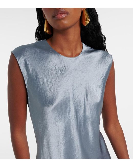 Vince Blue Midikleid Aus Satin