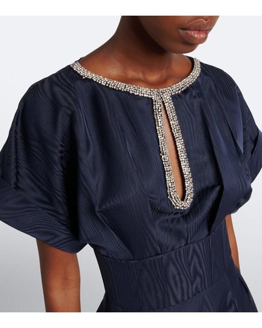 Rebecca Vallance Blue Sapphire Embellished Taffeta Gown