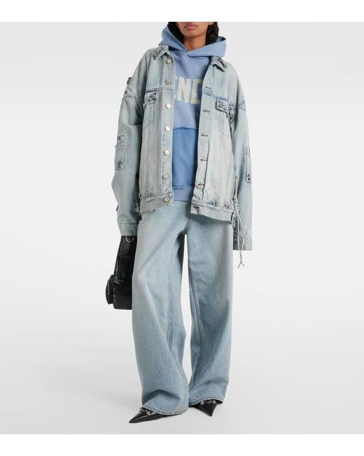 Giacca di jeans oversize Cagole di Balenciaga in Gray