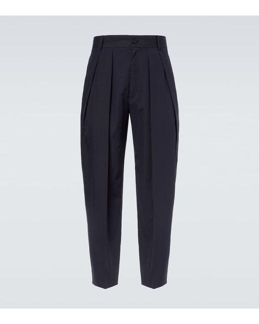The Row Blue Dyon Pleated Cotton Tapered Pants for men