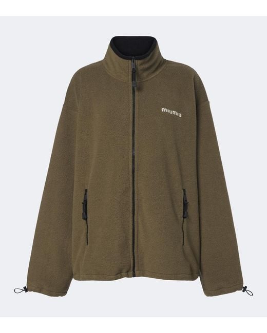 Miu Miu Green Oversized Fleece Jacket