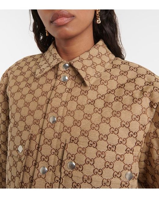 Gucci Brown Hemdjacke GG aus Canvas