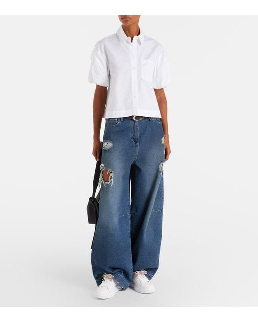 Jimmy Choo White Diamond Light Maxi Leather Sneakers