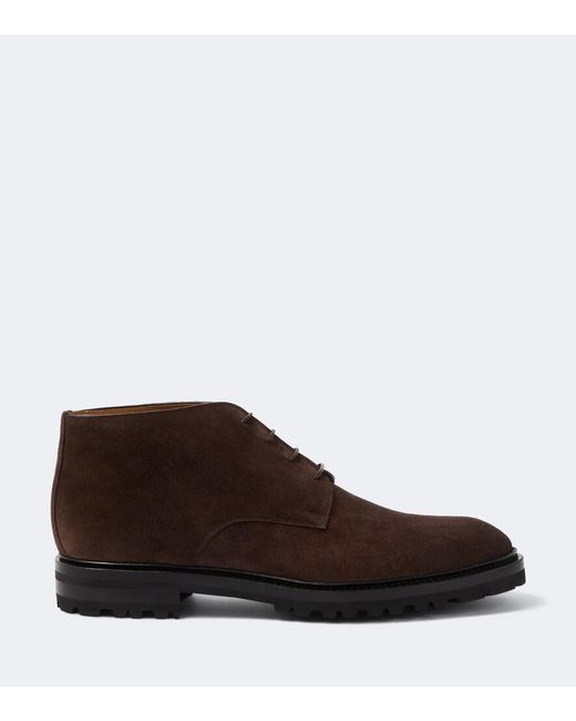 Kiton Brown Suede Desert Boots for men