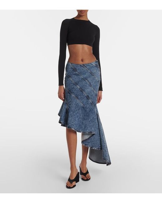 Alaïa Blue Midirock Spiral Aus Denim