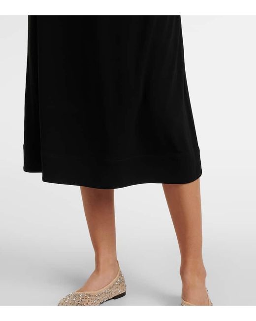Vestido Camisero De Jersey Con Cinturon Tory Burch de color Black