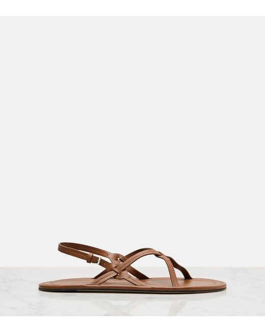 The Row Brown Malick Strap Leather Sandals