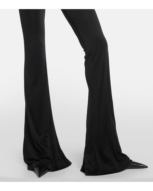Versace Black X Dua Lipa Gathered Jersey Flared Pants