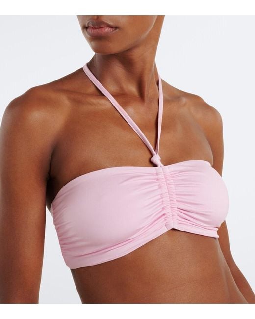 Balmain Pink Ruched Bikini