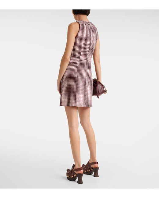 Etro Red Checked Minidress