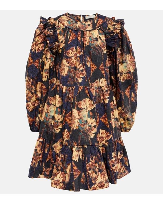 Ulla Johnson Multicolor Rhea Floral Cotton Poplin Minidress